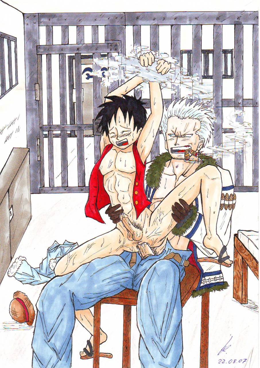 monkey d luffy+smoker (one piece) One Piece Hentai