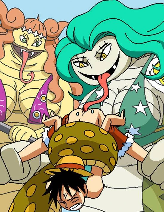 boa marigold+boa sandersonia+monkey d luffy