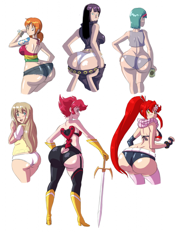bulma briefs+honey kisaragi+nami+nico robin+tsumugi kotobuki+yoko littner